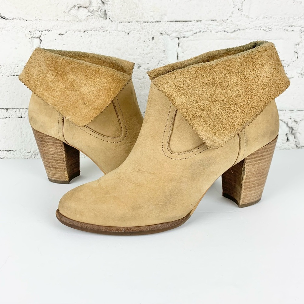 Ugg Thames Fold Over Suede Leather Ankle Stacked Bootie 9